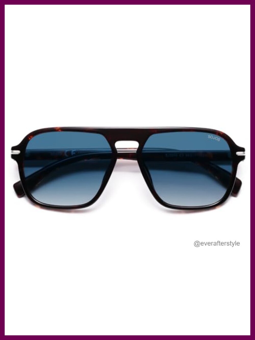 SOJOS Retro Aviator Polarized UV400 Square Sunglasses for Men Women